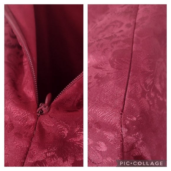 Lulus Kali Floral Satin Ruffle Mini Slip Dress Burgundy Red Size S - Picture 12 of 13